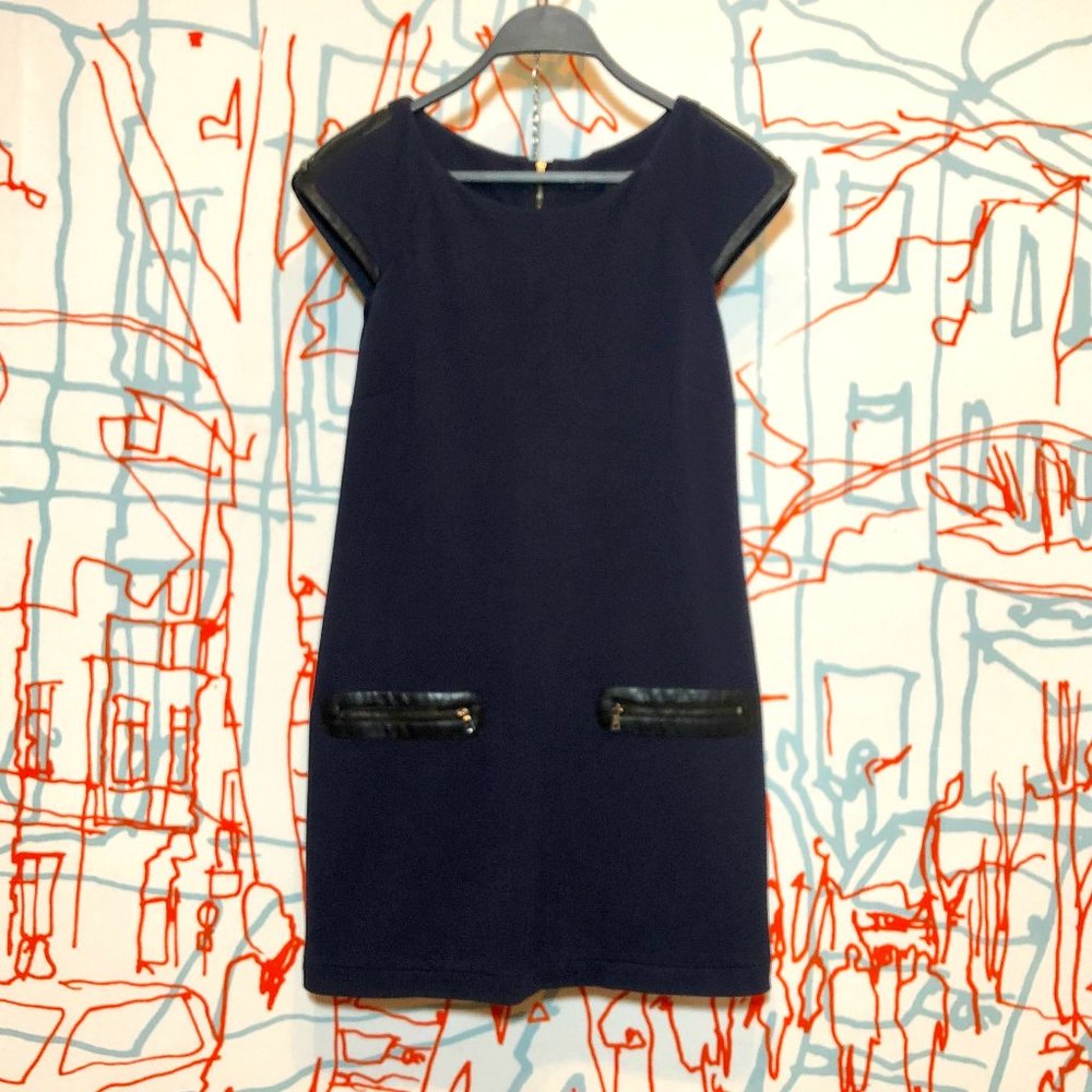 Cynthia Steffe navy and black shift dress